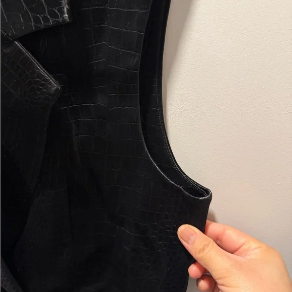 French Connection Ivar Croc Coated Blazer Double-Breasted Mini Dress - Picture 5 of 7